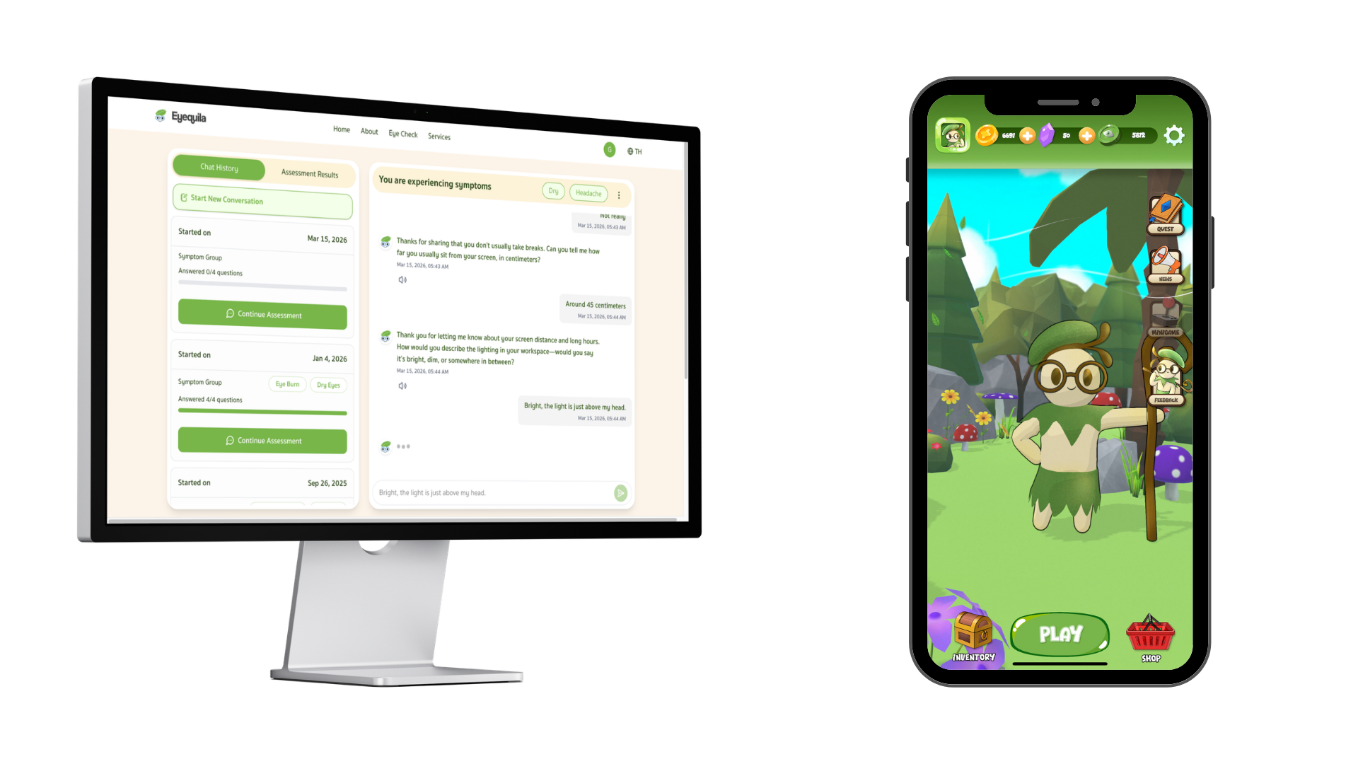 Eyequila: web assessment + EyeQuest game